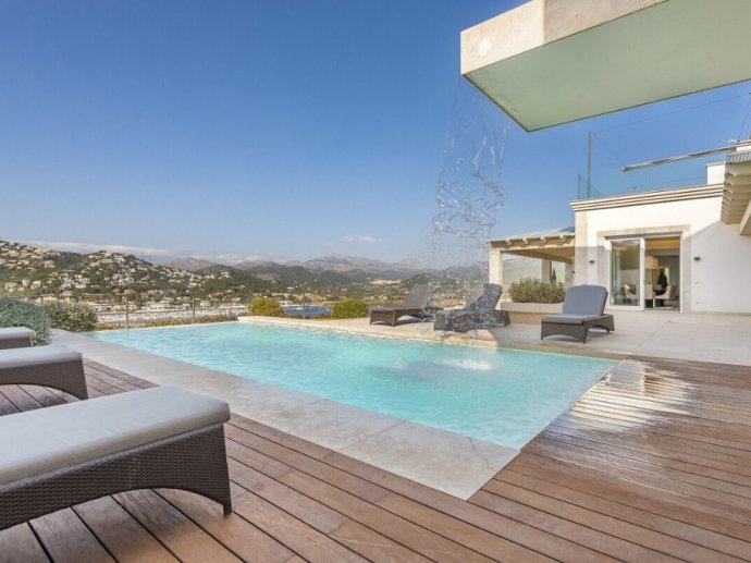 Villa Esencia Azul in Port d'Andratx, Heated infinity pool & sauna
